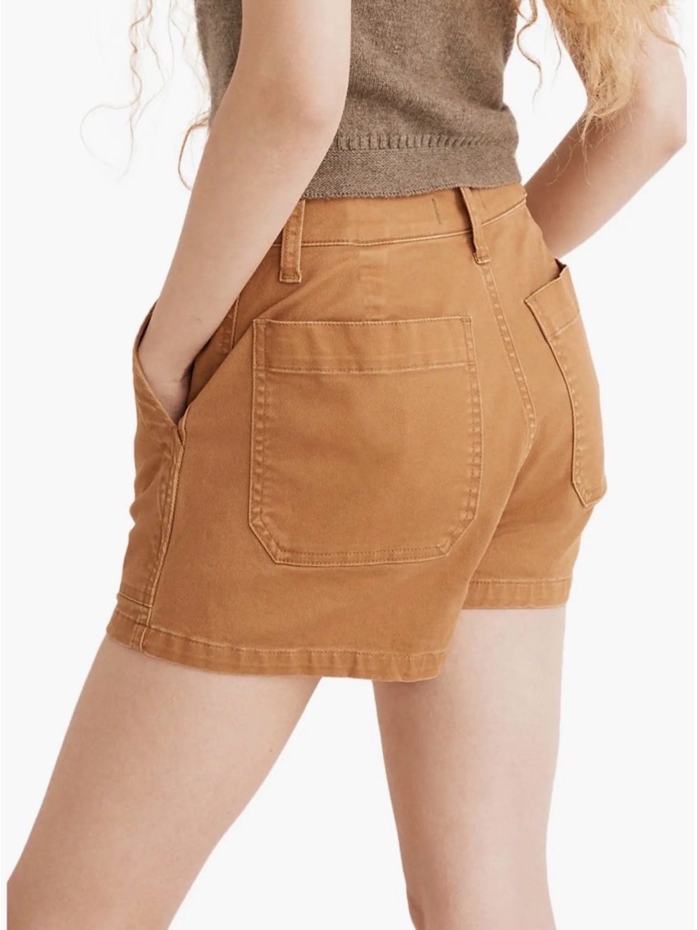 Madewell Women’s The Perfect Vintage Fatigue Shorts Size 28 Toffee Cotton - Picture 3 of 10